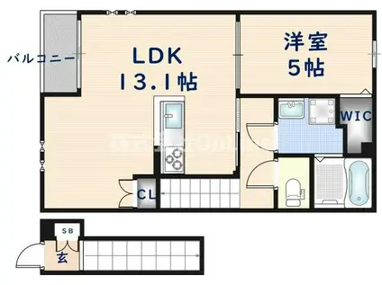 レジデンススティア(1LDK/2階)の間取り写真