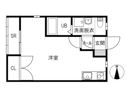 ハウスMU(ワンルーム/1階)の間取り写真
