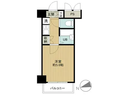 ヴェルステージ大森西(1K/6階)の間取り写真