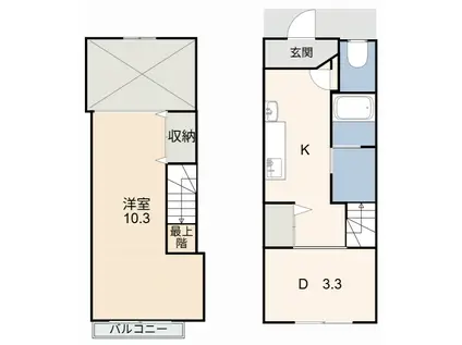 オキノ・APARTMENT(1DK/1階)の間取り写真