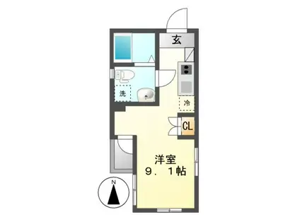 カーサアベニューツルマイCASAAVENUETSURUMAI(ワンルーム/4階)の間取り写真