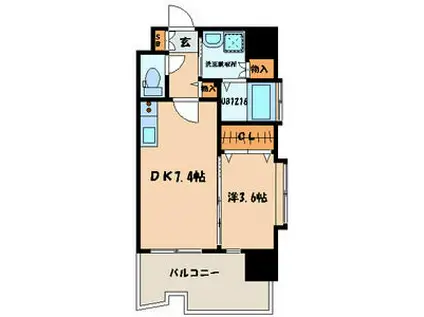 サンシャイン プリンセス 北九州(1DK/3階)の間取り写真