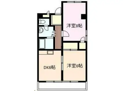 ベルハイツ(2DK/2階)の間取り写真