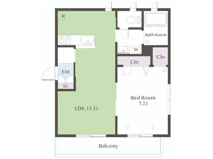 メゾン・ドゥ・コムス(1LDK/3階)の間取り写真