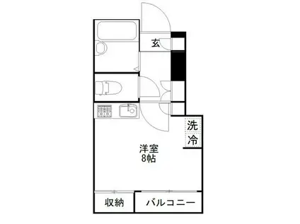 ピアコート(ワンルーム/1階)の間取り写真