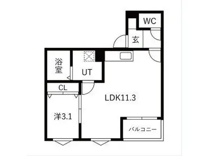 MS藤江(1LDK/2階)の間取り写真