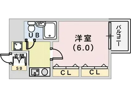 レディース10MIKO(1K/2階)の間取り写真