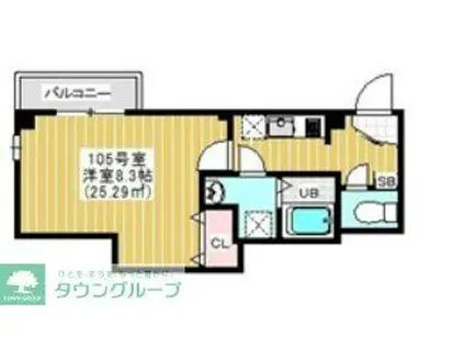 ELSTANZA(1K/1階)の間取り写真