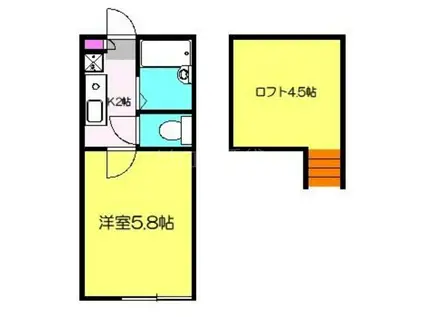 アリア梶ヶ谷(1K/1階)の間取り写真