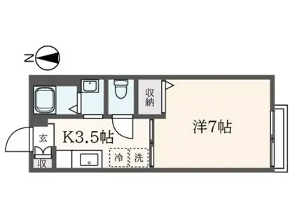 M・Yコート(1K/2階)の間取り写真