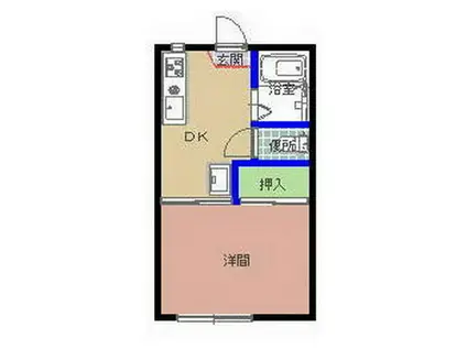 セブンハイツB棟(1K/2階)の間取り写真