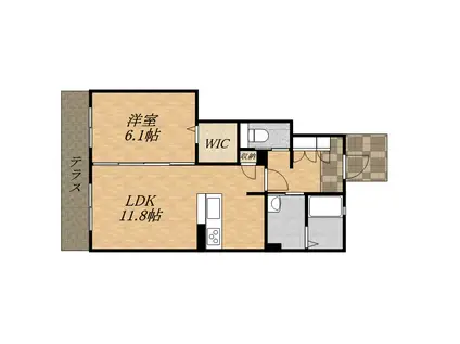 SHA MAISON MAKI(1LDK/1階)の間取り写真