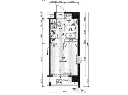 プレール・ドゥーク桜新町(1K/7階)の間取り写真