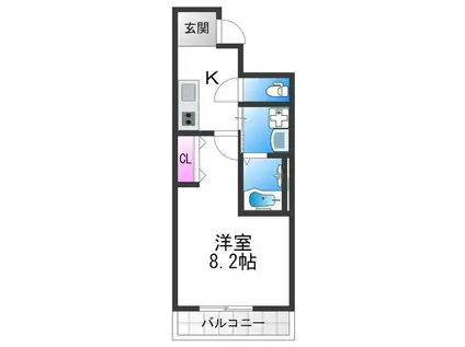 フジパレス平野郷II番館(1K/1階)の間取り写真
