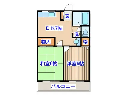 シティハイムドマーニ(2DK/2階)の間取り写真