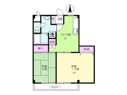 TWIN WOOD SQUARE(2DK/3階)の間取り写真