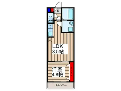 川越こもれびLYCKA(1LDK/2階)の間取り写真