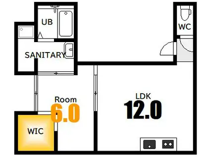 D-RESOOT銀山町(1LDK/4階)の間取り写真