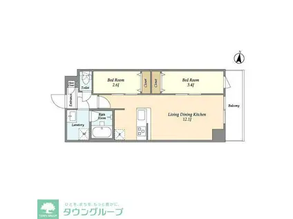 アルファコート梅島(2LDK/2階)の間取り写真