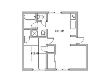 レインボーハイツ今B(1LDK/1階)の間取り写真
