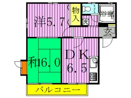 フィオーレ岡名(2DK/2階)の間取り写真