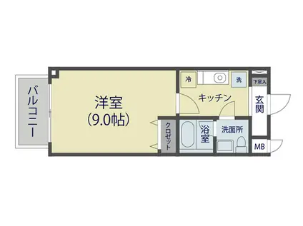 BAU HAUS(1K/5階)の間取り写真
