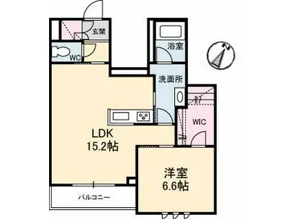 セルディーナ早島駅前(1LDK/2階)の間取り写真