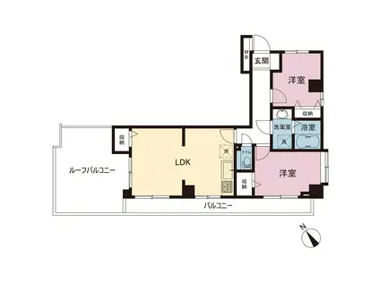 アビタシオン六浦(2LDK/5階)の間取り写真