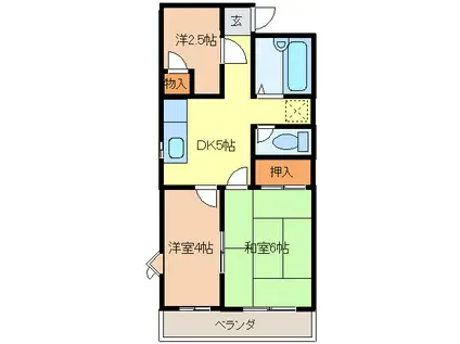 プレジデントハイツ(3DK/2階)の間取り写真