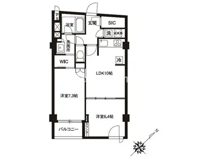 アーバンパーク代官山I・II(2LDK/2階)の間取り写真