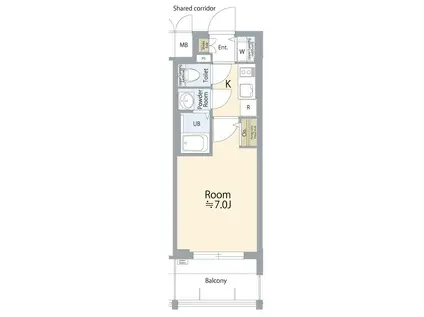 エスリード志賀本通ザ・フロント(1K/8階)の間取り写真