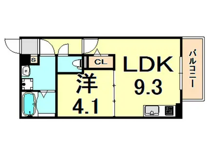 GLANTERIOR 立花(1LDK/1階)の間取り写真
