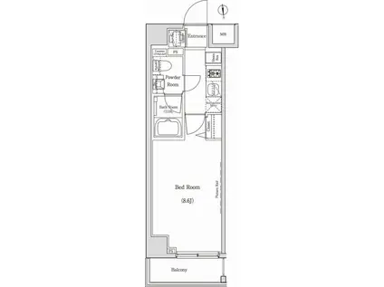 ベルグレードKS TRE(1K/3階)の間取り写真