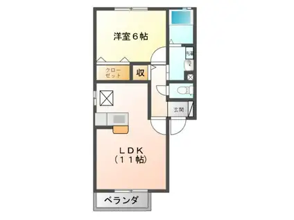 セジュールウィルモア和(1LDK/2階)の間取り写真