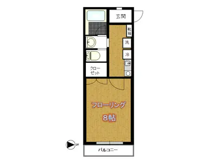 久本ビル(1K/3階)の間取り写真