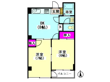 エステートSUN(2DK/3階)の間取り写真