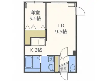 SAKURAコンフォートM(1LDK/1階)の間取り写真