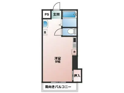 イーストウッド(ワンルーム/2階)の間取り写真