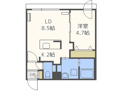 ブランシャール宮の森(1LDK/3階)の間取り写真