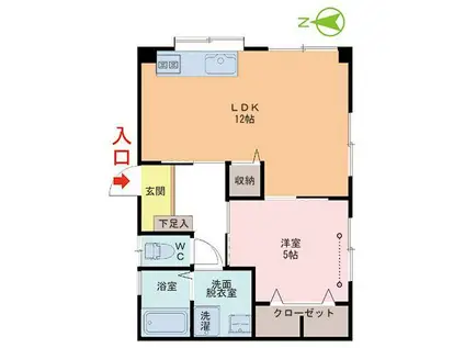 ボナール坂井(1LDK/1階)の間取り写真