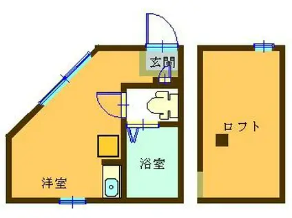 ユナイト羽沢カンペリオ(ワンルーム/2階)の間取り写真
