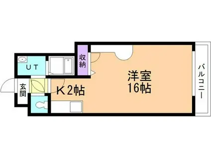 クレステージ北32(1K/6階)の間取り写真