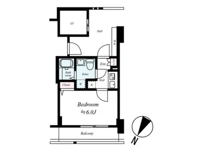 サムティ土佐堀RIBERA(1K/5階)の間取り写真