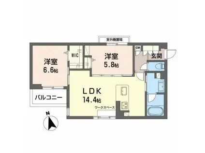 MALINO GARDEN(2LDK/3階)の間取り写真