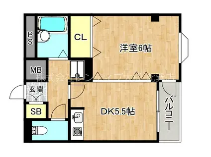 ARCO サウス(1DK/4階)の間取り写真