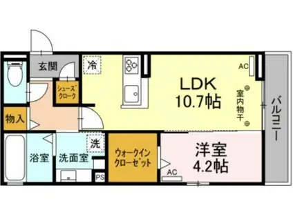 GRACE TSUKATA(1LDK/3階)の間取り写真