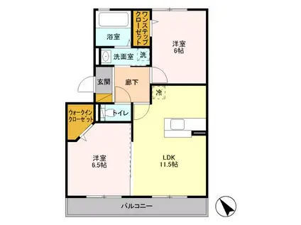 グランレーベン(2LDK/2階)の間取り写真