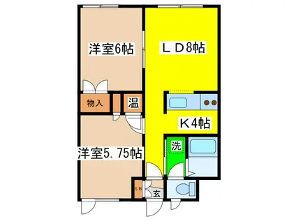 ファインいずみ(2LDK/1階)の間取り写真