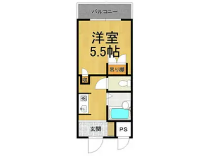 クリスタルカーサ2(1K/2階)の間取り写真