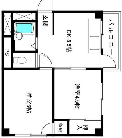 メゾン熊内V(2DK/3階)の間取り写真